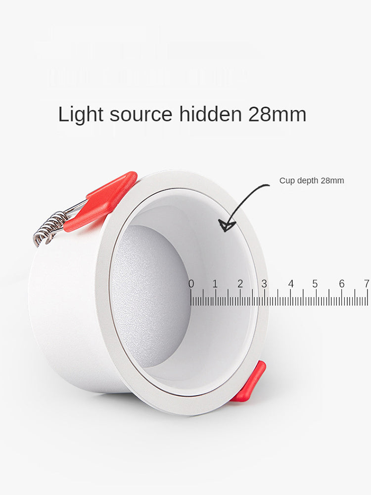 LED Downlight Recessed Ceiling Light 7w/12W/15W Home Living Room Without Main Light Lighting Narrow Side Deep Anti-glare