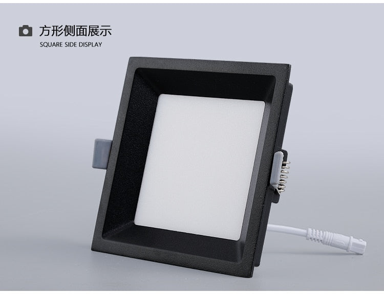 Dimmable LED Panel Light Ceiling Downlight Recessed Anti-Glare AC85-265V  5W 9W 12W 22W  Warm /Cool White  Indoor Lighting