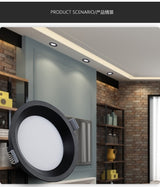 Dimmable LED Panel Light Ceiling Downlight Recessed Anti-Glare AC85-265V  5W 9W 12W 22W  Warm /Cool White  Indoor Lighting