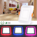 RGBW Dual Color LED Ceiling Recessed Square Panel Downlight Spot Light Lamp For Home Office Club 6W 9W 18W 100lumen/w