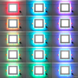 RGBW Dual Color LED Ceiling Recessed Square Panel Downlight Spot Light Lamp For Home Office Club 6W 9W 18W 100lumen/w