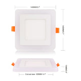 RGBW Dual Color LED Ceiling Recessed Square Panel Downlight Spot Light Lamp For Home Office Club 6W 9W 18W 100lumen/w