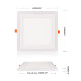 RGBW Dual Color LED Ceiling Recessed Square Panel Downlight Spot Light Lamp For Home Office Club 6W 9W 18W 100lumen/w