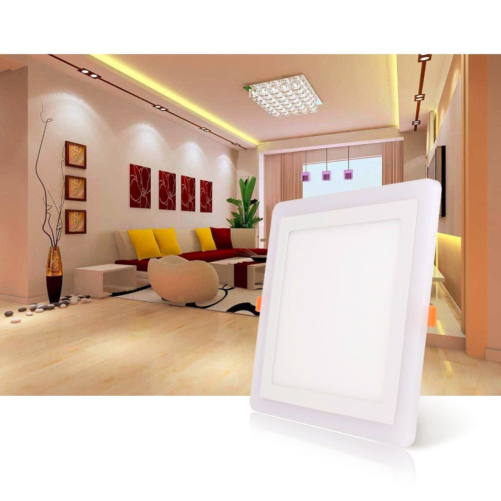 RGBW Dual Color LED Ceiling Recessed Square Panel Downlight Spot Light Lamp For Home Office Club 6W 9W 18W 100lumen/w