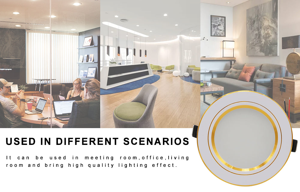 LED Downlight Recessed Round Gold Ceiling Light 5W 9W 12W 15W 18W White/Warm white Aluminum LED Down Lamp Ultra Thin AC220V