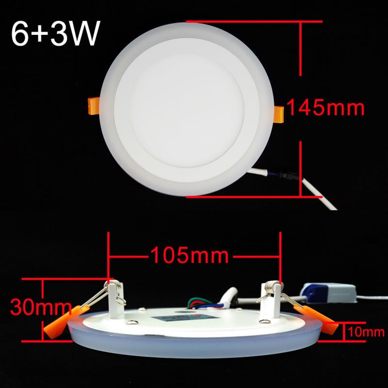 Double Color Round LED Panel Downlight 5W 9W 16W 24W, 3 Modes LED Panel Lights AC85-265V Recessed Ceiling  Lamps CE ROHS