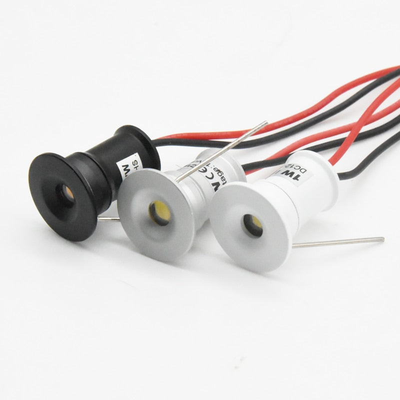 Black White 1W 12V IP65 Outdoor Mini LED Downlight Lamp CE Home Hotel Ceiling Spot Light Cabinet Lighting Spotlight