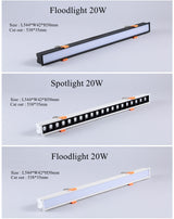 STINYTECH Frameless Recessed LED Linear Spotlight 5W 10W 20W 40W Indoor Corridor Aluminum Ceiling Downlights Lighting Fixtures