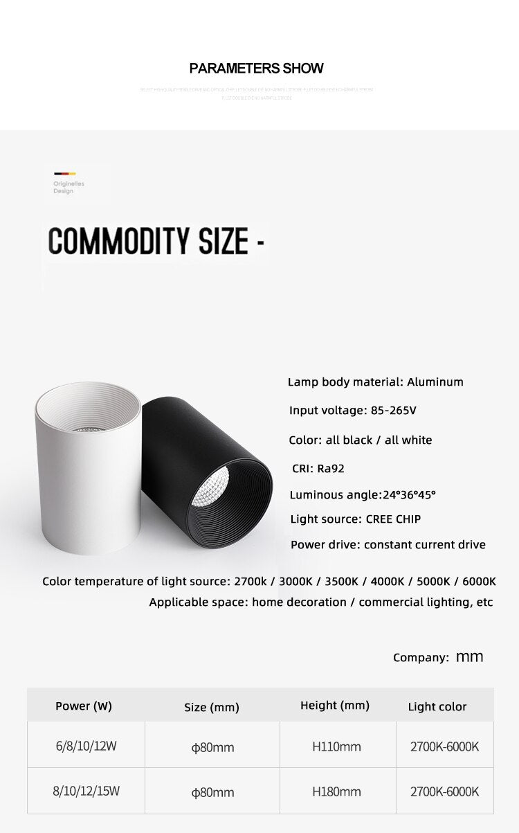 SaiyoLED Downlight Ceiling Spotlights Living Lamp Nordic Lighting For Kitchen Aisle Spot light Surface mounted AC90-260v