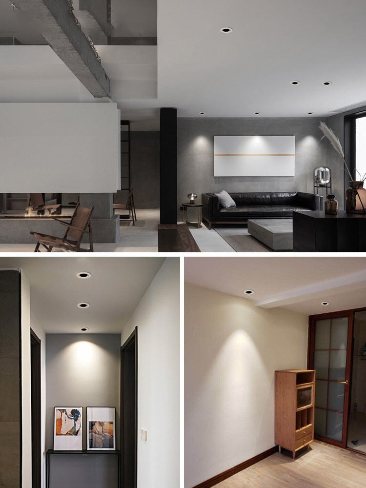 LED spotlight embedded cob ceiling downlight home decoration commercial room villa hotel anti glare background wall lamp