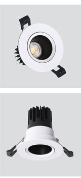 LED spotlight embedded cob ceiling downlight home decoration commercial room villa hotel anti glare background wall lamp