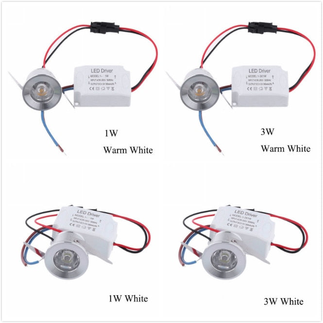 LED LED Mini Spotlight Lamp White/Warm White 1W /3W  AC 85-265V Mini Surface Mounted Light Led Downlight Jewelry Cabinet Lamp