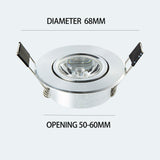 LED spotlight ceiling lamp embedded 1W display cabinet jewelry store small opening 5.5/6cm ox eye lamp small downlight