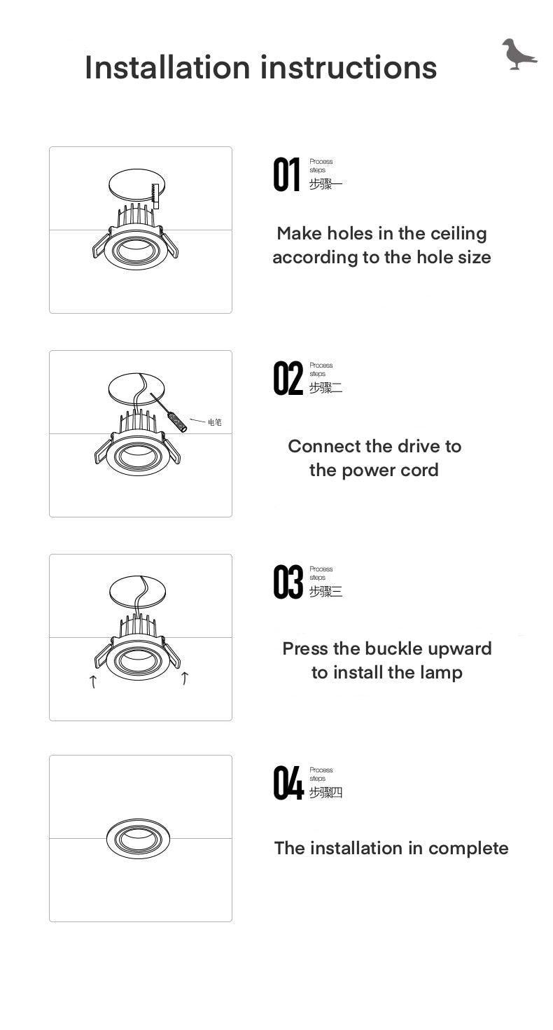 LED spotlight ceiling lamp embedded 1W display cabinet jewelry store small opening 5.5/6cm ox eye lamp small downlight