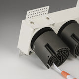 Aisilan LED Embedded Borderless Spotlight Three-head Four-head No Main Light Grille Ceiling Downlight for Living Room Bedroom