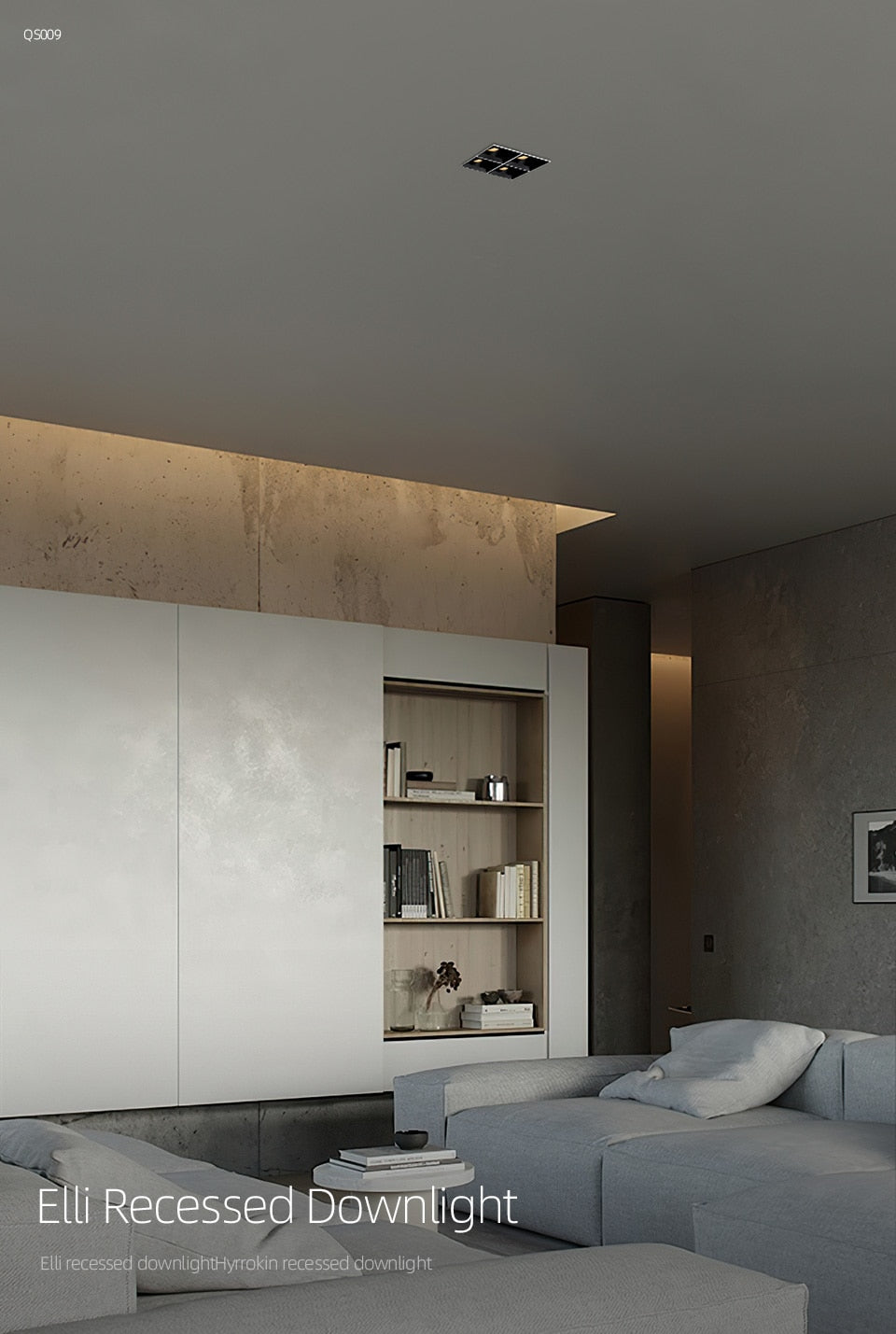 Aisilan LED Embedded Borderless Spotlight Three-head Four-head No Main Light Grille Ceiling Downlight for Living Room Bedroom