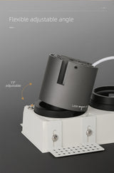 Aisilan LED Embedded Borderless Spotlight Three-head Four-head No Main Light Grille Ceiling Downlight for Living Room Bedroom