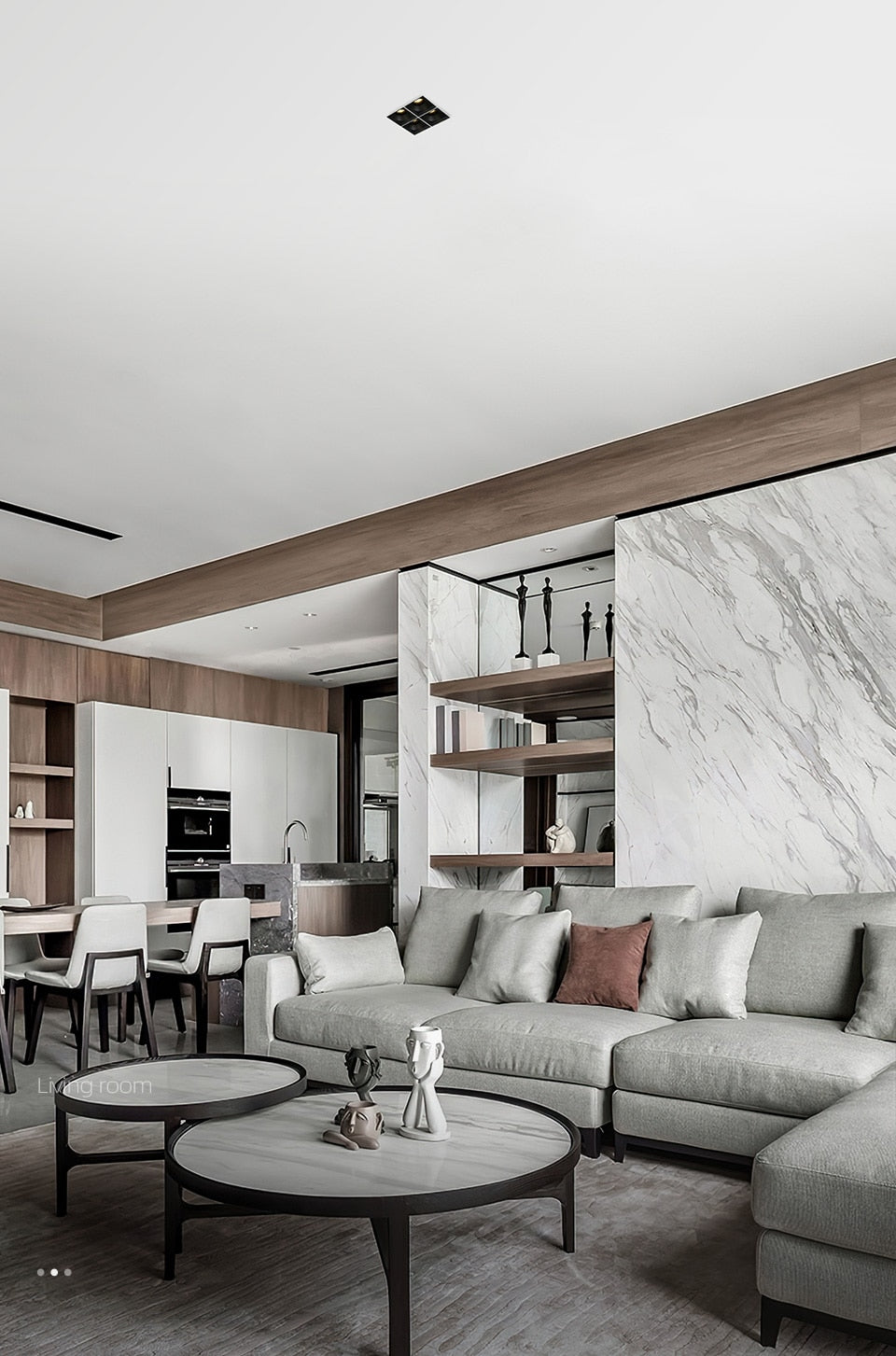 Aisilan LED Embedded Borderless Spotlight Three-head Four-head No Main Light Grille Ceiling Downlight for Living Room Bedroom