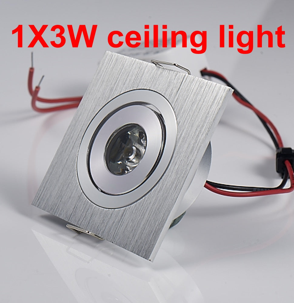 High quality Dimmable 3W 1*3w square Brush silver mini led downlight
