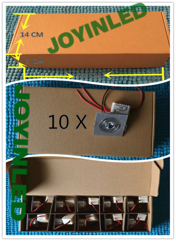 High quality Dimmable 3W 1*3w square Brush silver mini led downlight