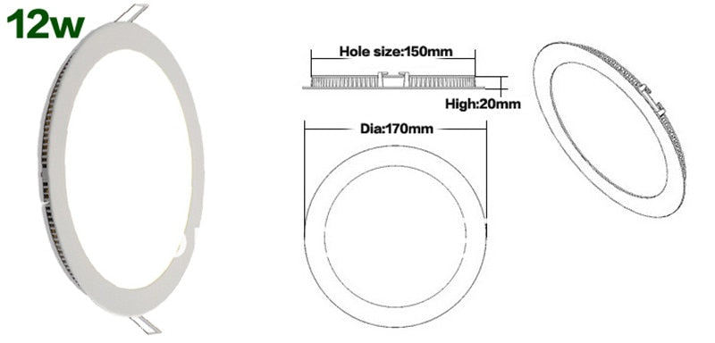 Led Downlight 3W 4W 6W 9W 12W 15W 25W Safety Voltage Downlights Ceiling Round Down Light Led Panel Light 12V/24 + Driver