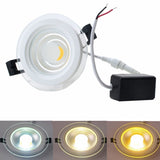 LED 20pcs/lot 5W 10W 15W 25W 3 Colors Change (Warm/Natural/Cold White) Glass COB LED Downlight Recessed light