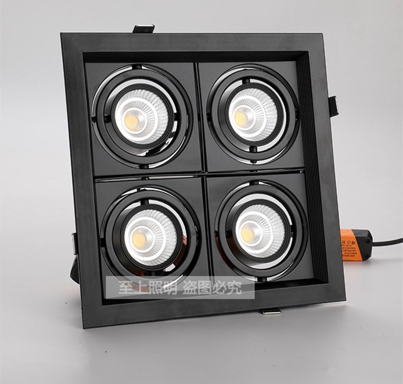 Super bright square dimmable led cob ceiling spotlight 40W/48W AC85-265V ceiling recessed light indoor lighting