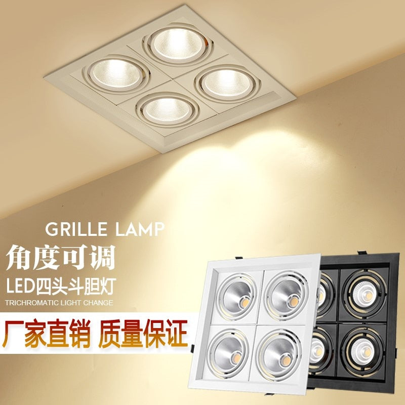 Super bright square dimmable led cob ceiling spotlight 40W/48W AC85-265V ceiling recessed light indoor lighting
