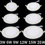 Ultra Bright 3W 6W 9W 12W 15W 25W 10pcs Led Ceiling Recessed Downlight Round Panel light Led Panel Bulb Lamp Light