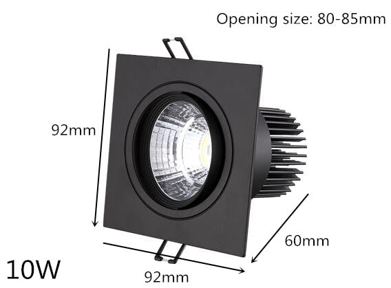 Energy saving Recessed Double LED Dimmable black Downlight COB 10W 20W LED Spot light decoration Ceiling Lamp AC 110V 220V