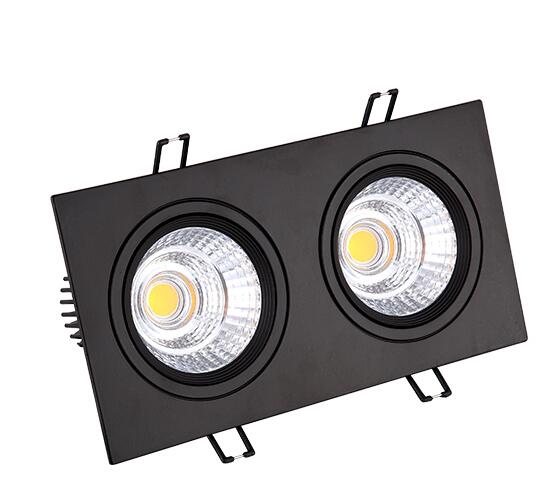 Energy saving Recessed Double LED Dimmable black Downlight COB 10W 20W LED Spot light decoration Ceiling Lamp AC 110V 220V