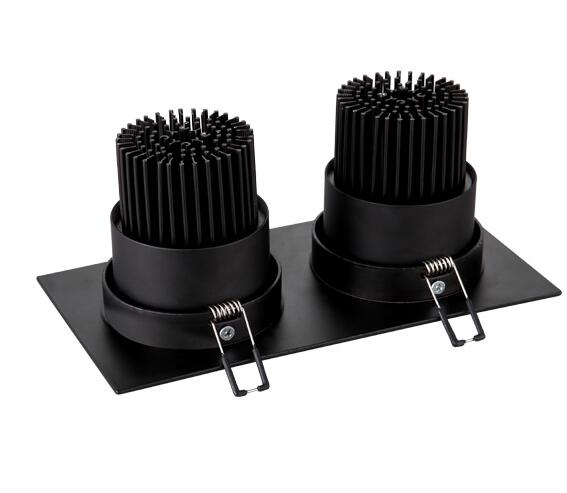 Energy saving Recessed Double LED Dimmable black Downlight COB 10W 20W LED Spot light decoration Ceiling Lamp AC 110V 220V