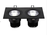 Energy saving Recessed Double LED Dimmable black Downlight COB 10W 20W LED Spot light decoration Ceiling Lamp AC 110V 220V