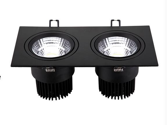 Energy saving Recessed Double LED Dimmable black Downlight COB 10W 20W LED Spot light decoration Ceiling Lamp AC 110V 220V