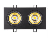 Energy saving Recessed Double LED Dimmable black Downlight COB 10W 20W LED Spot light decoration Ceiling Lamp AC 110V 220V