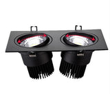 Energy saving Recessed Double LED Dimmable black Downlight COB 10W 20W LED Spot light decoration Ceiling Lamp AC 110V 220V