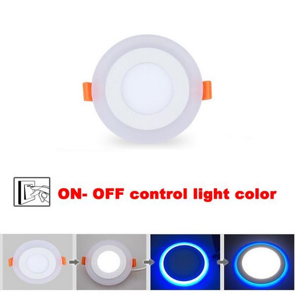 Acrylic LED Panel Downlight 3 Model 10 pcs 6W 9W 16W Round Panel light Warm Cold White Blue Ceiling Recessed Lamp Indoor Lighting