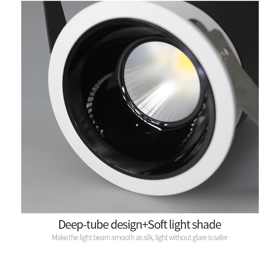 Aisilan Nordic modern style LED recessed downlight spot light built-in Anti-dazzle For living room bedroom corridor AC85-260V