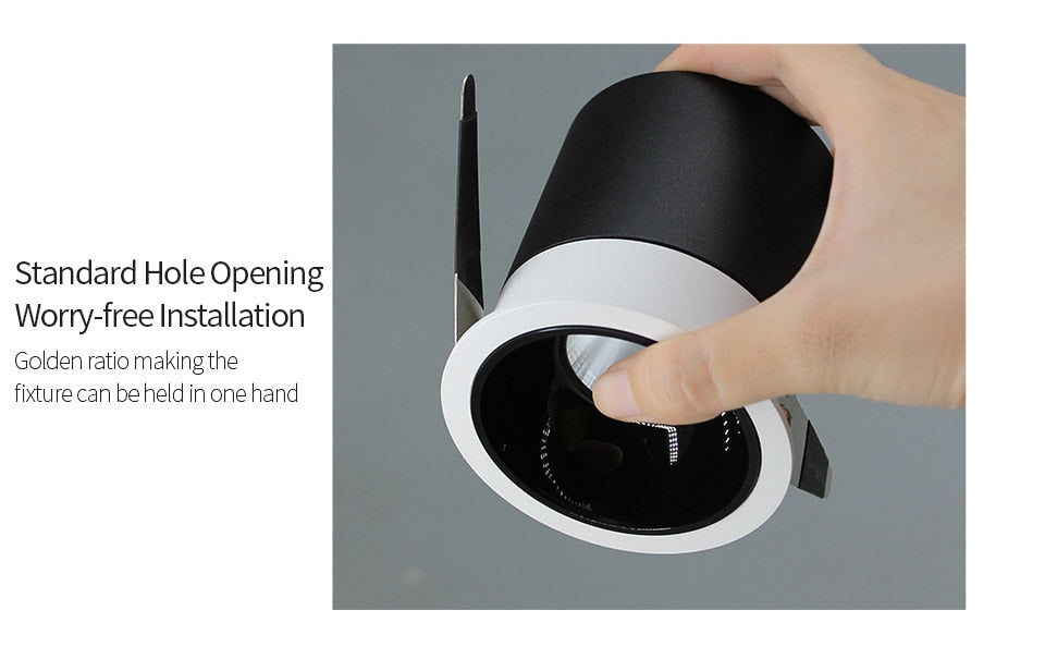 Aisilan Nordic modern style LED recessed downlight spot light built-in Anti-dazzle For living room bedroom corridor AC85-260V