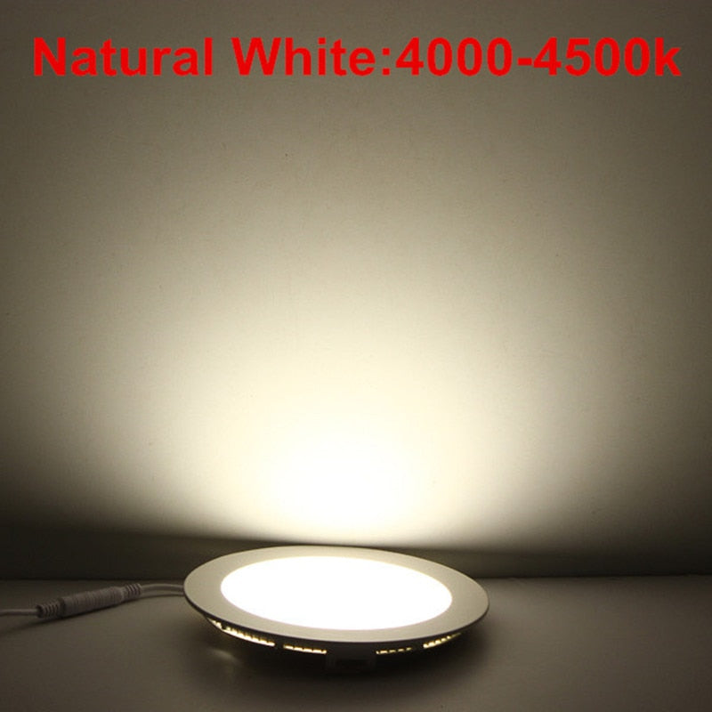 Ultra thin 9W/12W/15W/25W led panel light 10pcs/lot AC85-265V Warm/Natural/Cold White LED Downlight Recessed light With Adapter