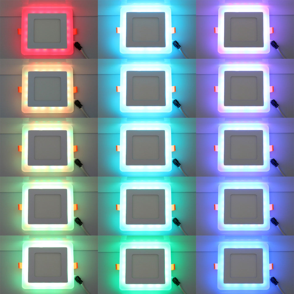 RGB Led Panel Light 6w/9w/18w/24W Ultra Thin Recessed LED Ceiling downlight Acrylic Panel Lamp with Remote Control 3 Models