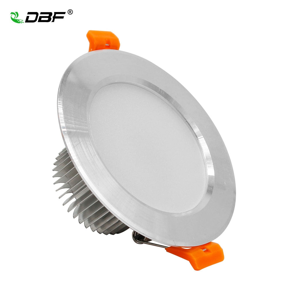 DBF Silver Housing Bright LED Recessed Downlight Not Dimmable 5W 7W 10W 12W SMD 5730 LED Spot Lamp with AC 110/220V LED Driver