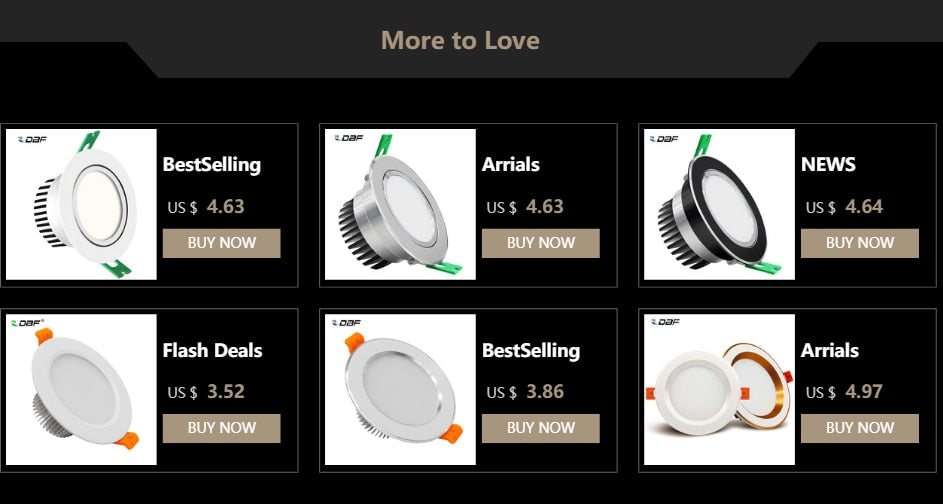 DBF Silver Housing Bright LED Recessed Downlight Not Dimmable 5W 7W 10W 12W SMD 5730 LED Spot Lamp with AC 110/220V LED Driver