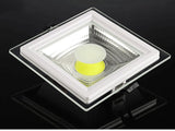 LED Downlight COB Dimmable 5W 10W 15W LED COB Panel Light AC85-265V Recessed COB Downlight Glass Cover Down Light