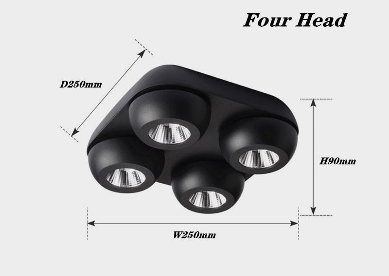 Folding Rotating Dimmable COB LED Downlights 9W 12W 24W 36W LED Ceiling Spot Lights AC85-265V LED Ceiling Lamps Indoor Lighting