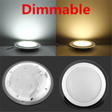 Dimmable 20pcs LED Panel Downlight 6W 12W 18W Round glass ceiling recessed lights SMD 5730 Warm Cold White led Light AC85-265V
