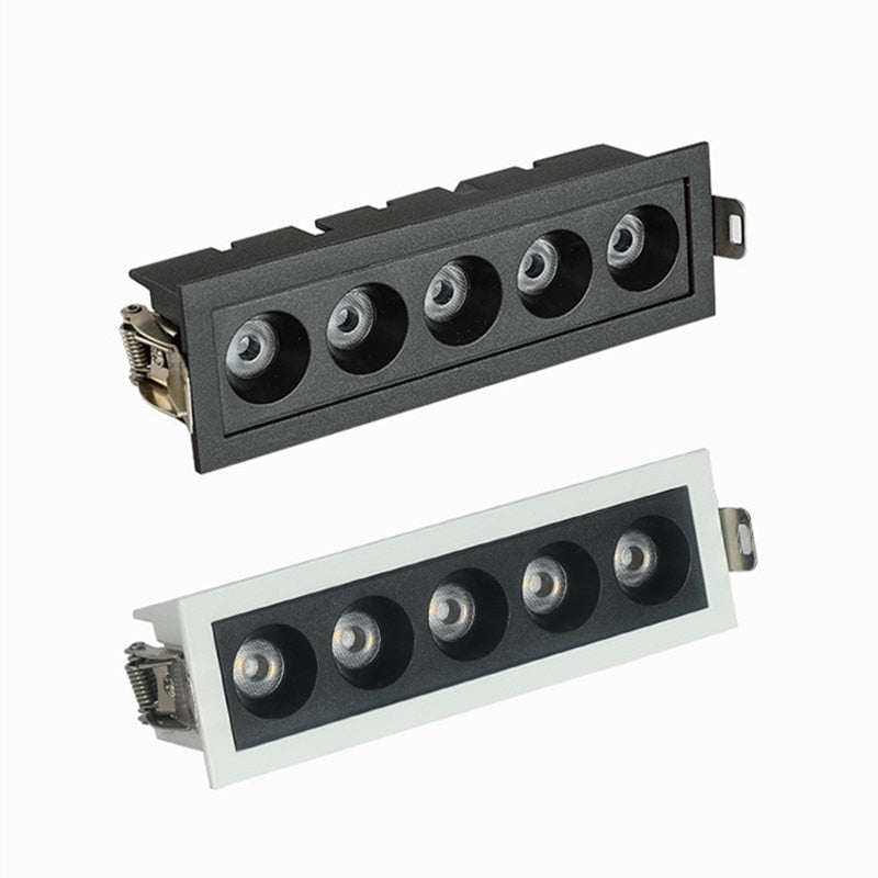 Dimmable Recessed Strip LED Ceiling Lights 10W 20W 30W COB LED Down lights AC85~265V LED Strip lamp Indoor Lighting