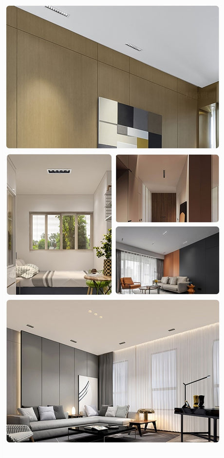 Dimmable Recessed Strip LED Ceiling Lights 10W 20W 30W COB LED Down lights AC85~265V LED Strip lamp Indoor Lighting
