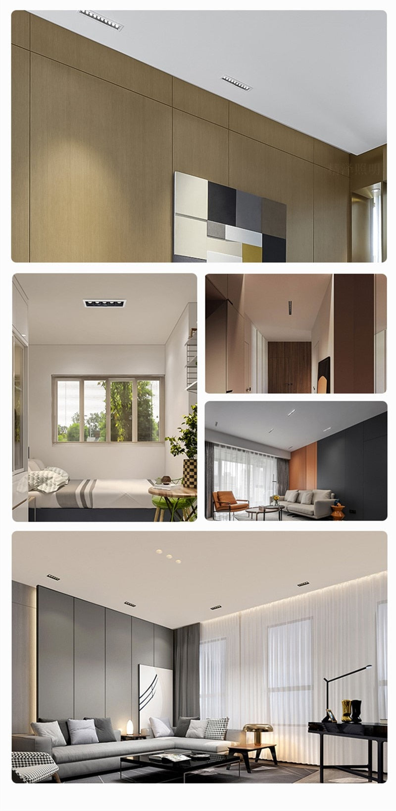 Dimmable Recessed Strip LED Ceiling Lights 10W 20W 30W COB LED Down lights AC85~265V LED Strip lamp Indoor Lighting