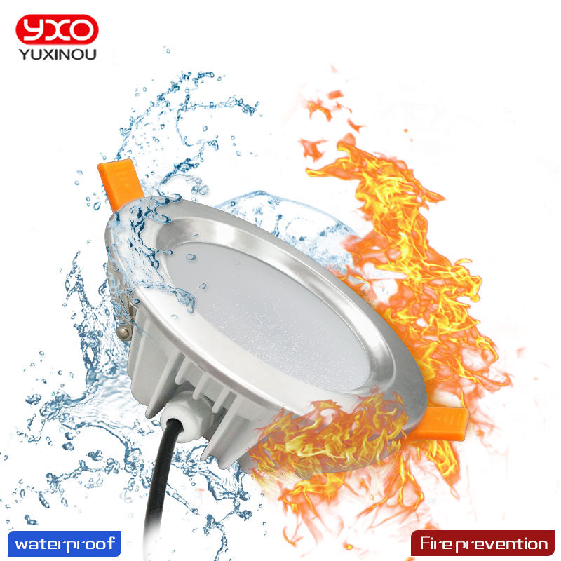 IP65 Waterproof LED Downlight 5W 7W 9W 12W Fire prevention Stainless Steel Cover LED Spot light for Bathroom LED Ceiling Lamp